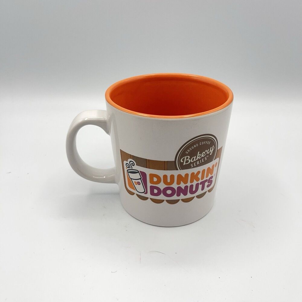Dunkin Donuts Mug Bakery Series Coffee Tea Classic Diner Cup Orange White